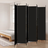 6-Panel Room Divider Black 118.1x86.6 Fabric