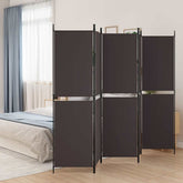5-Panel Room Divider Brown 98.4x70.9 Fabric