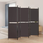 6-Panel Room Divider Brown 118.1x70.9 Fabric