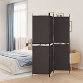 3-Panel Room Divider Brown 59.1x78.7 Fabric