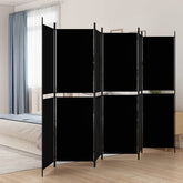 6-Panel Room Divider Black 118.1x78.7 Fabric
