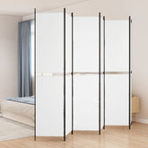 6-Panel Room Divider White 118.1x86.6 Fabric