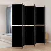 6-Panel Room Divider Black 118.1x86.6 Fabric
