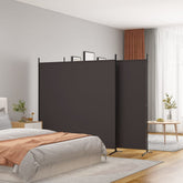 3-Panel Room Divider Brown 206.7x70.9 Fabric