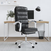 Reclining Office Chair Black Faux leather, metal, plywood