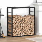 Firewood Rack Matt Black 31.5x11x33.9 Steel