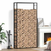 Firewood Rack Matt Black 43.3x11x84.3 Steel