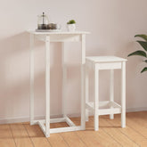 Bar Table White Solid Pine Wood Large Durable Bar Table