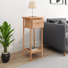 Side Table With Drawer Walnut Solid walnut wood Tall Side Table
