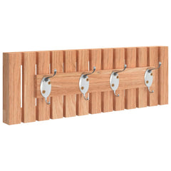 Solid walnut wood wall hanger with five hooks, measuring 16.5x3.3x5.5 inches.