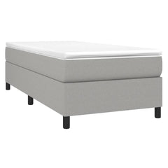Bed Frame Light Grey Polyester, Plywood, Engineered Wood Twin XL
