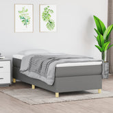 Bed Frame Dark Gray Polyester, Plywood, Engineered wood Twin