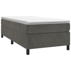 Bed Frame Dark Grey Velvet (100% polyester), Plywood, Engineered wood