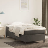 Bed Frame Dark Grey Velvet (100% polyester), Plywood, Engineered wood