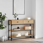 Console Table Sonoma Oak Engineered Wood Narrow Adjustable Feet