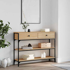 Console Table Sonoma Oak Engineered Wood Narrow Adjustable Feet