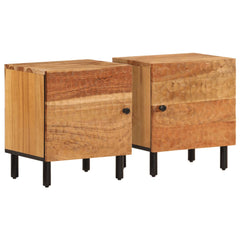 Bedside Cabinet Set of 2 Natural Acacia Solid Acacia wood Small