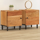 Bedside Cabinet Set of 2 Natural Acacia Solid Acacia wood Small