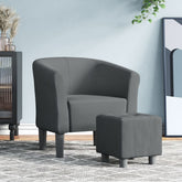 Tub Chair Dark Grey Fabric (100% polyester), pinewood, plywood, foam