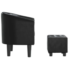 Tub Chair Black Faux leather, plywood, pinewood Single Tub Chair