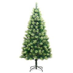 Artificial Hinged Christmas Tree Green PVC, Metal Large