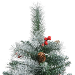 Artificial Hinged Christmas Tree Green and White PVC, Metal 94.5 in