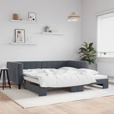 Daybed with Trundle without Mattress Dark Gray 39.4x74.8