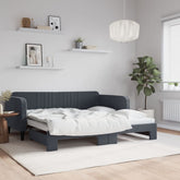 Daybed with Trundle without Mattress Dark Gray 39.4x74.8 Velvet