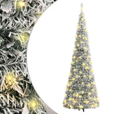 Artificial Christmas Tree Green and white PVC and metal Tall