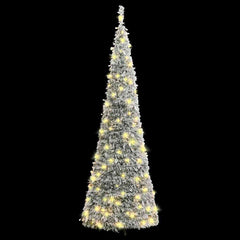Artificial Christmas Tree Green and white PVC and metal Tall
