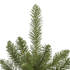 A 94.5-inch green hinged artificial Christmas tree with a sturdy metal stand.