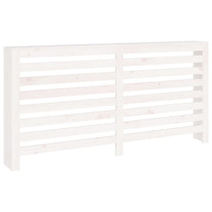 White solid pine wood radiator cover with slatted front, measuring 66.5x7.5x33.1 inches.