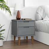 Bedside Cabinet Grey Solid pine wood with UV varnish Standard