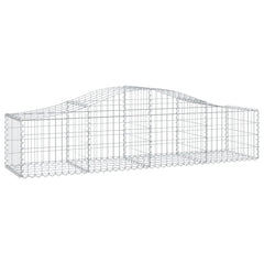 Gabion Basket Set of 3 Silver Galvanized Iron