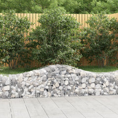 Gabion Basket Set of 3 Silver Galvanized Iron