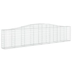 Gabion Basket Set of 3 Silver Galvanized Iron Large