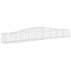 Gabion Basket Set of 2 Galvanized Silver Galvanized Steel