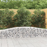Gabion Basket Set of 2 Galvanized Silver Galvanized Steel
