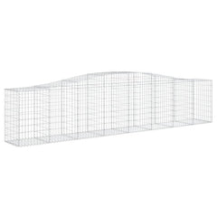 Three-pack of arched galvanized iron gabion baskets, 157.5x19.7x31.5/39.4 inches.