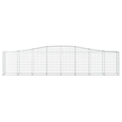 Three arched galvanized iron gabion baskets, each 157.5 inches long with mesh panels.
