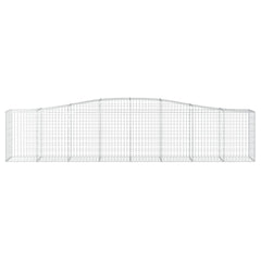 A pack of five arched galvanized iron gabion baskets, measuring 157.5 by 19.7 by 31.5/39.4 inches.