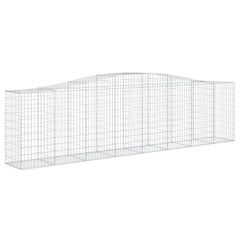 Two galvanized iron arched gabion baskets, each 157.5 by 19.7 by 39.4/47.2 inches, in a 2-pack.