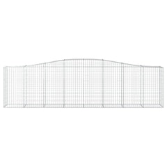 A 5-pack of arched galvanized iron gabion baskets, each 157.5 x 19.7 x 39.4/47.2 inches.