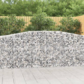 Arched galvanized iron gabion baskets in a 5-pack, forming a curved stone-filled wall.