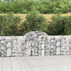 Three galvanized iron arched gabion baskets, measuring 78.7x11.8x39.4 inches each.