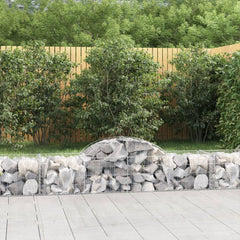 Gabion Basket Set of 2 Silver Galvanized Iron Extra Large