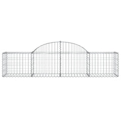 Gabion Basket Set of 4 Silver Galvanized Iron Large Durable