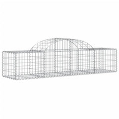 Gabion Basket Set of 5 Silver Galvanized Iron Large Durable