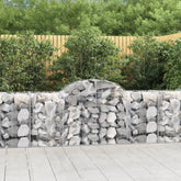 Arched Gabion Baskets 4 pcs 78.7x19.7x31.5/39.4 Galvanized Iron