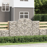 Gabion Basket Set of 8 Silver Galvanized Iron